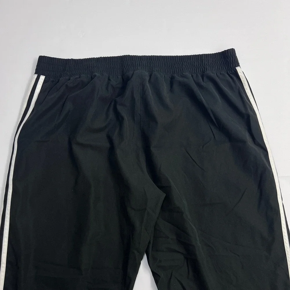 Adidas Vintage Track Pants Men XL Black White Side Stripe Windbreaker Joggers